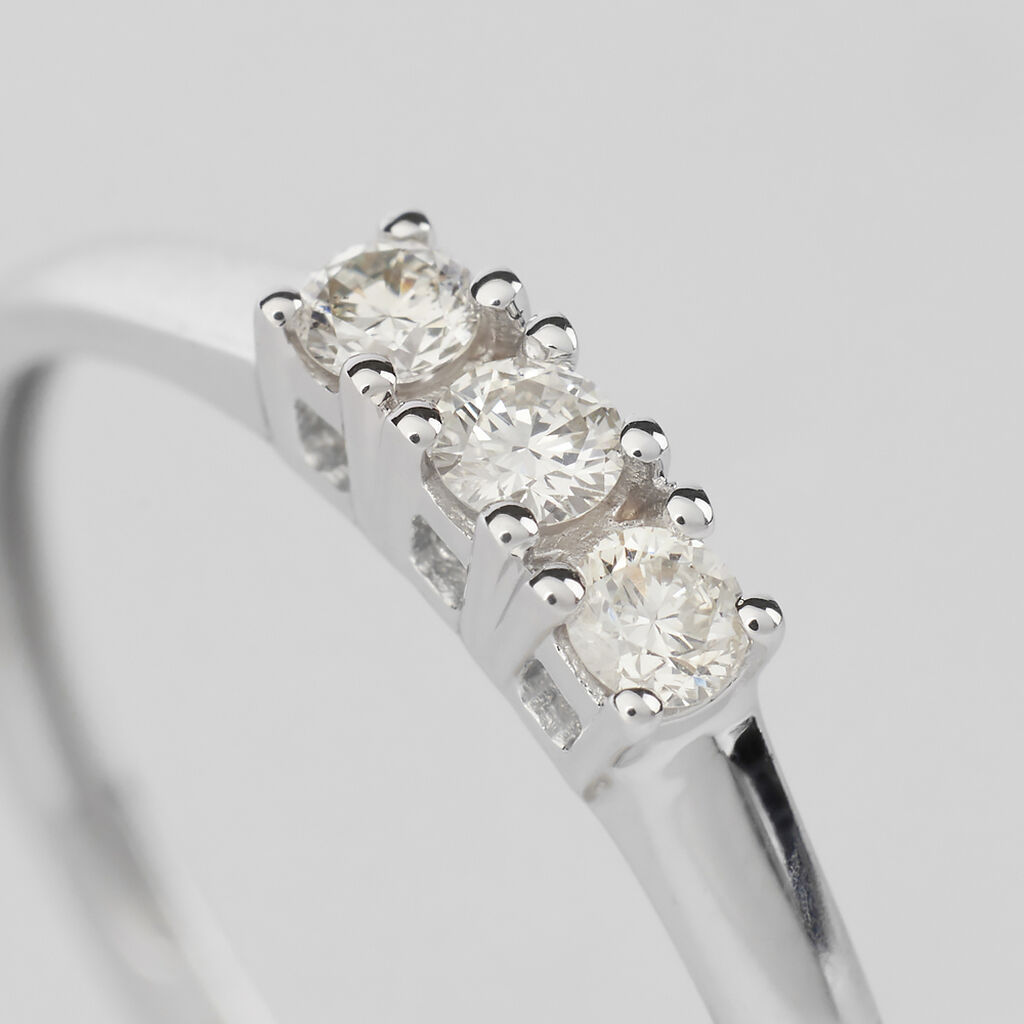 Anello Trilogy Grace Oro Bianco Diamante - Anelli con Pietre Donna | Stroili