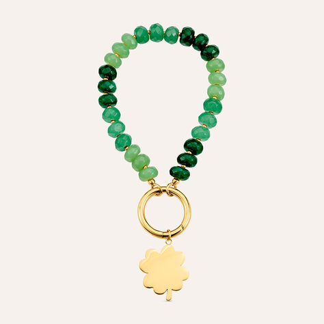 Portachiavi Radiance Acciaio Dorato Giada - Portachiavi Donna | Stroili