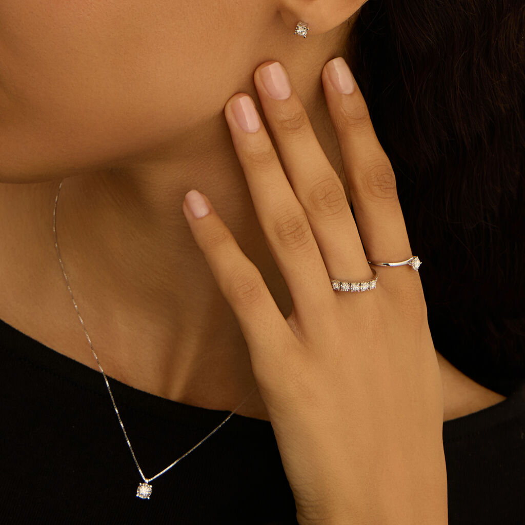 Anello Solitario Valentino Diamotion Oro Bianco Diamante