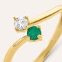 Anello Bilogy Toi Et Moi Charlotte Oro Giallo Smeraldo Diamante