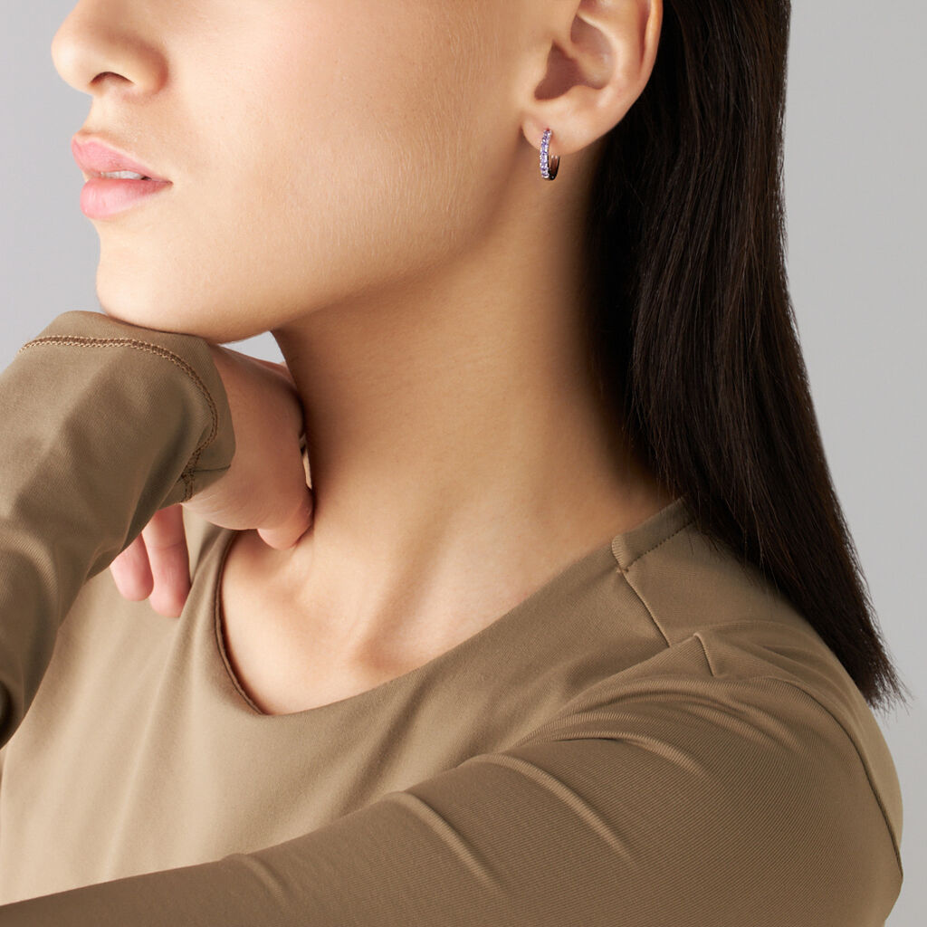 Orecchini A Cerchio Silver Rainbow Argento Rodiato Cubic Zirconia - Orecchini a Cerchio Donna | Stroili