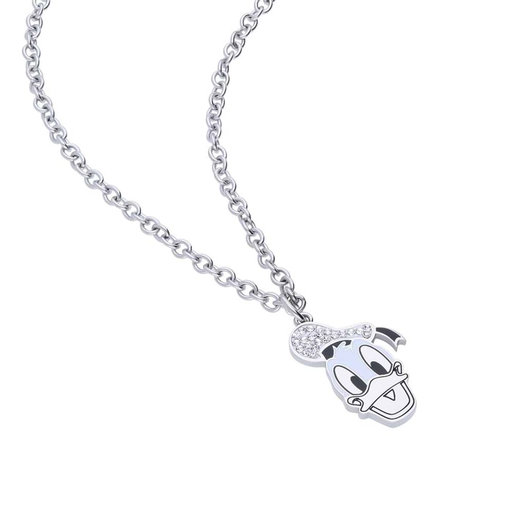 Collana in acciaio con viso di Paperino e strass - Collane Donna | Stroili