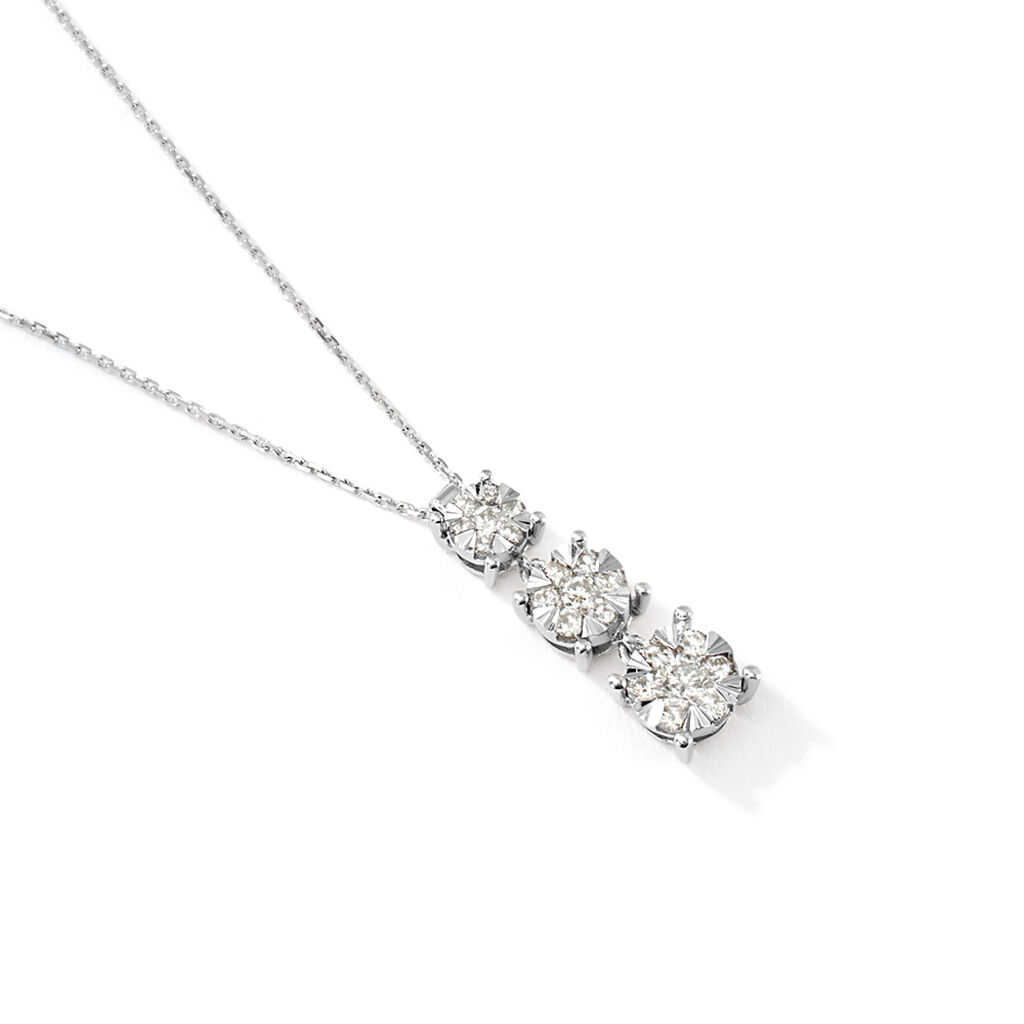 Collana Trilogy Petali Oro Bianco Diamante - Collane Donna | Stroili