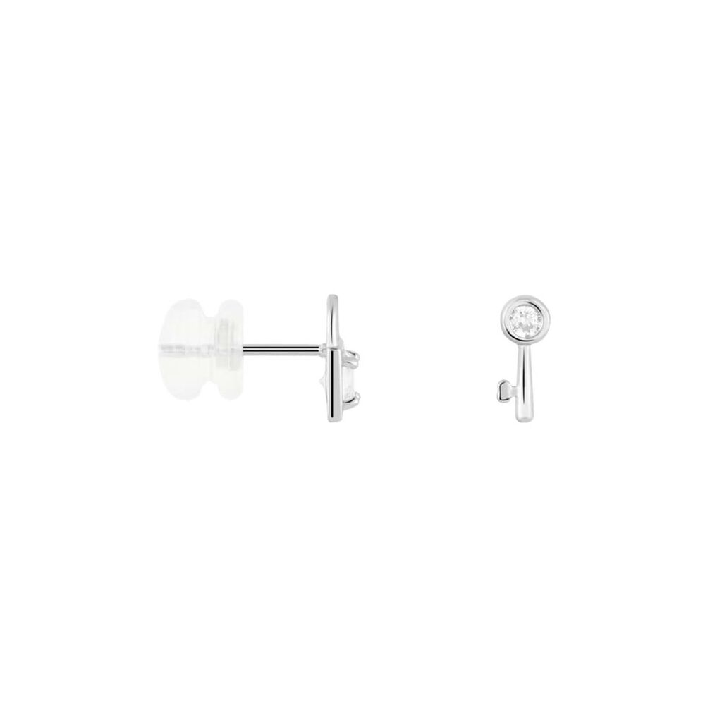 Orecchini Spaiati Bon Ton Oro Bianco Cubic Zirconia - Gioielli Donna | Stroili