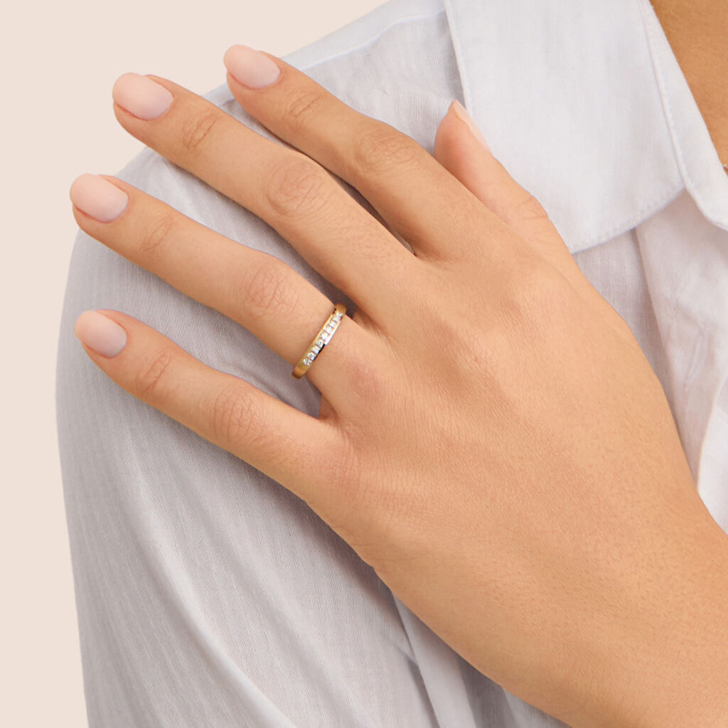 Anello Riviere Firmamenti Oro Giallo Diamante