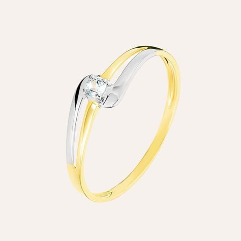 Anello Solitario Amélie Oro Bicolore Topazio - Anelli con Pietre Donna | Stroili