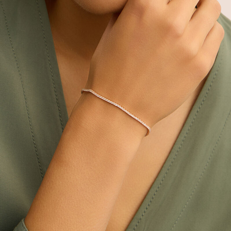 Bracciale Tennis Silver Elegance Argento Rosato Cubic Zirconia - Bracciali Tennis Donna | Stroili