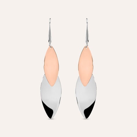 Orecchini Pendenti Sunrise Acciaio Bicolore Bianco / Rosa - Orecchini Pendenti Donna | Stroili