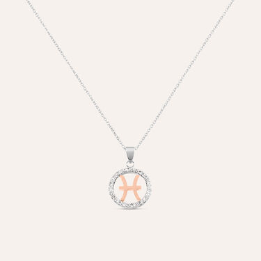 Collana Sunrise Acciaio Bicolore Bianco / Rosa Cubic Zirconia
