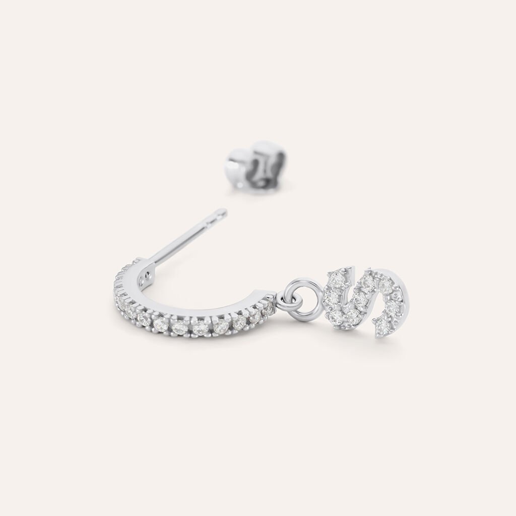 Mono Orecchino A Cerchio Silver Moments Argento Rodiato Cubic Zirconia