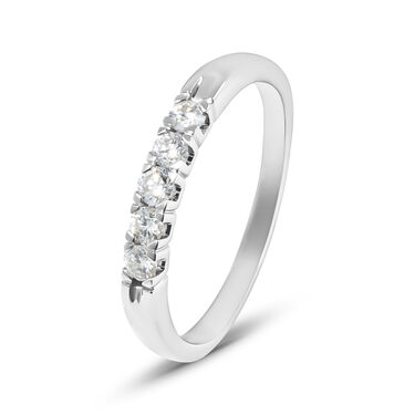 Anello Riviere Firmamenti Oro Bianco E Diamante