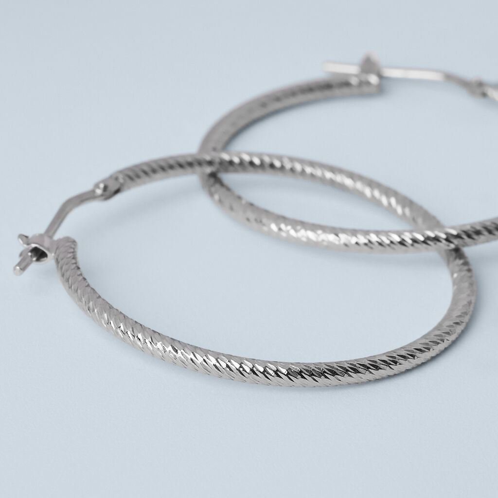 Orecchini A Cerchio Silver Collection Argento Rodiato