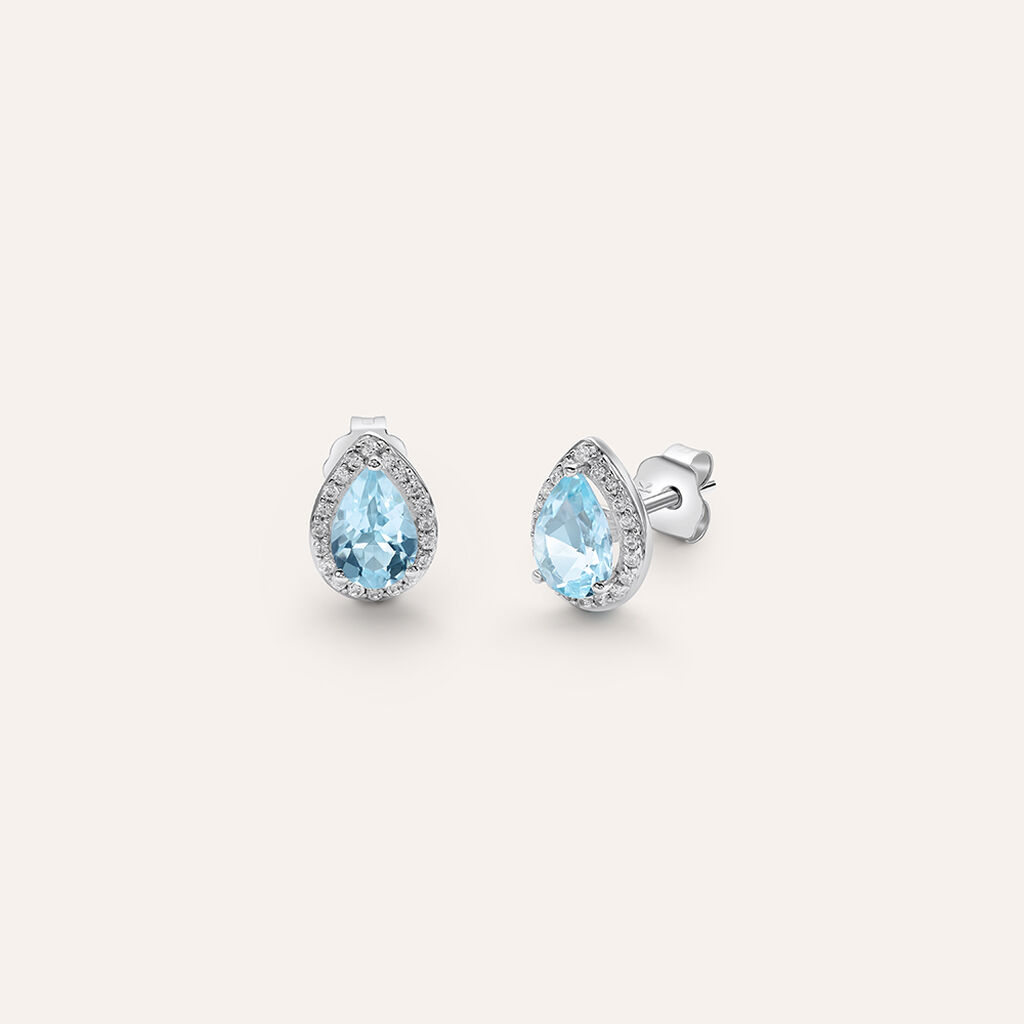 Orecchini Lobo Punto Luce Amélie Oro Bianco Topazio Cubic Zirconia - Orecchini a Lobo Donna | Stroili