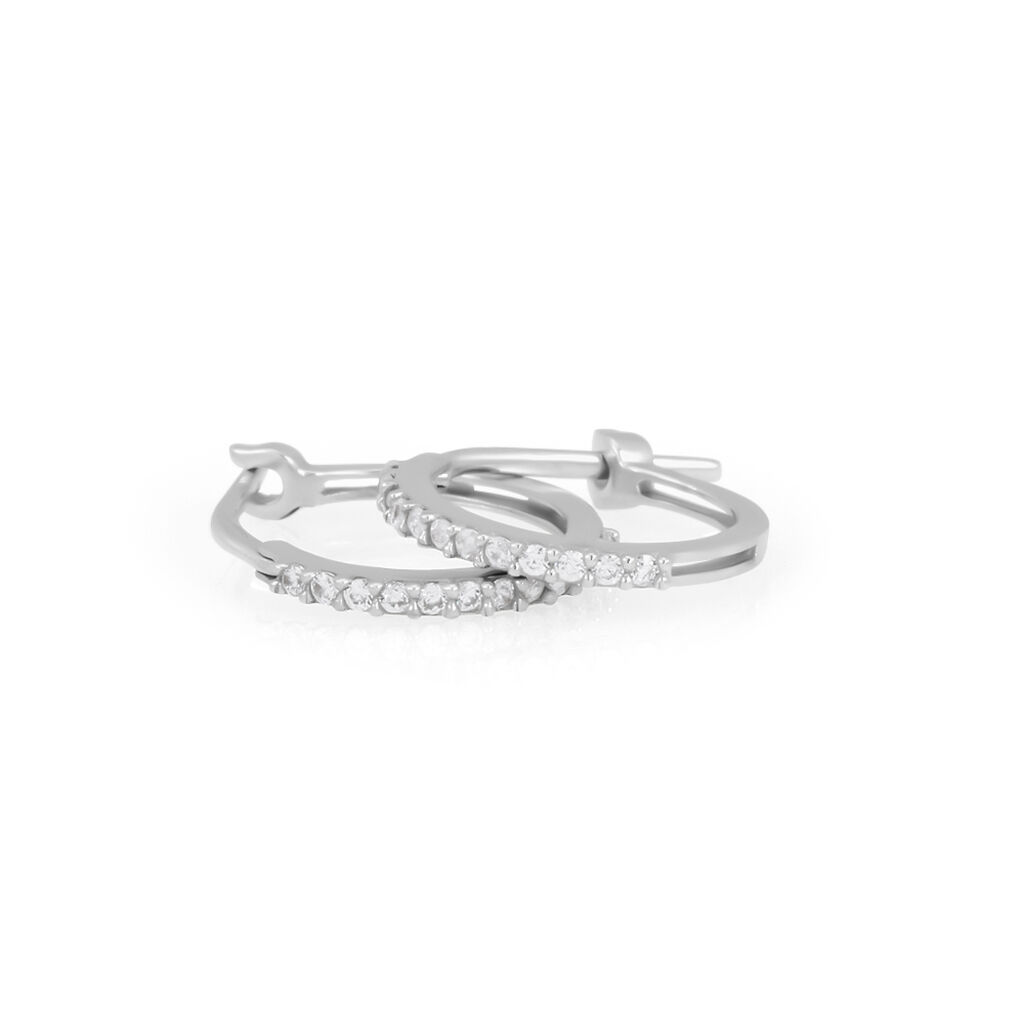 Orecchini A Cerchio Toujours Oro Bianco Cubic Zirconia - Orecchini a Cerchio Donna | Stroili