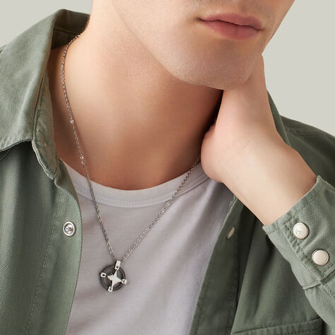 Collana Man Code Acciaio Bicolore Bianco / Nero - Collane Uomo | Stroili