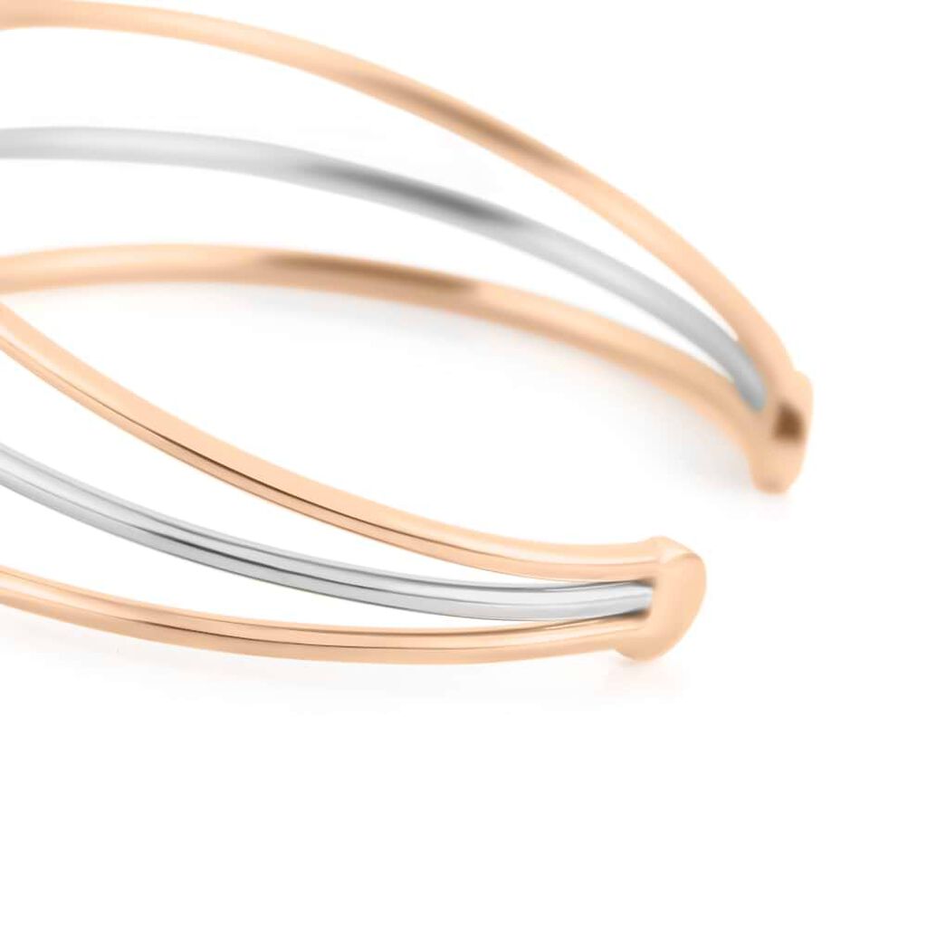 Bangle Lady Code Acciaio Bicolore Bianco / Rosa - Bracciali Rigidi Donna | Stroili