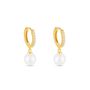 Orecchini A Cerchio Gabrielle Oro Giallo Perla D'Acqua Dolce Cubic Zirconia