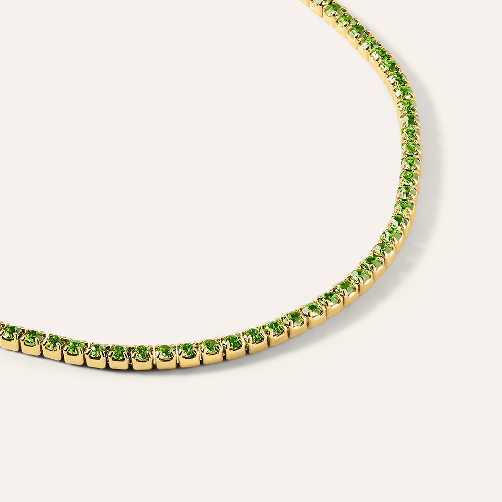 Bracciale Tennis Romantic Shine Metallo Dorato Cristallo