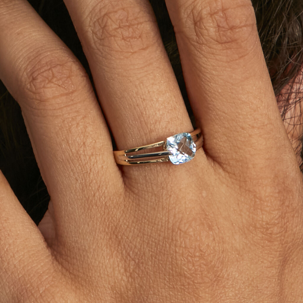 Anello Solitario Amélie Oro Bicolore Topazio