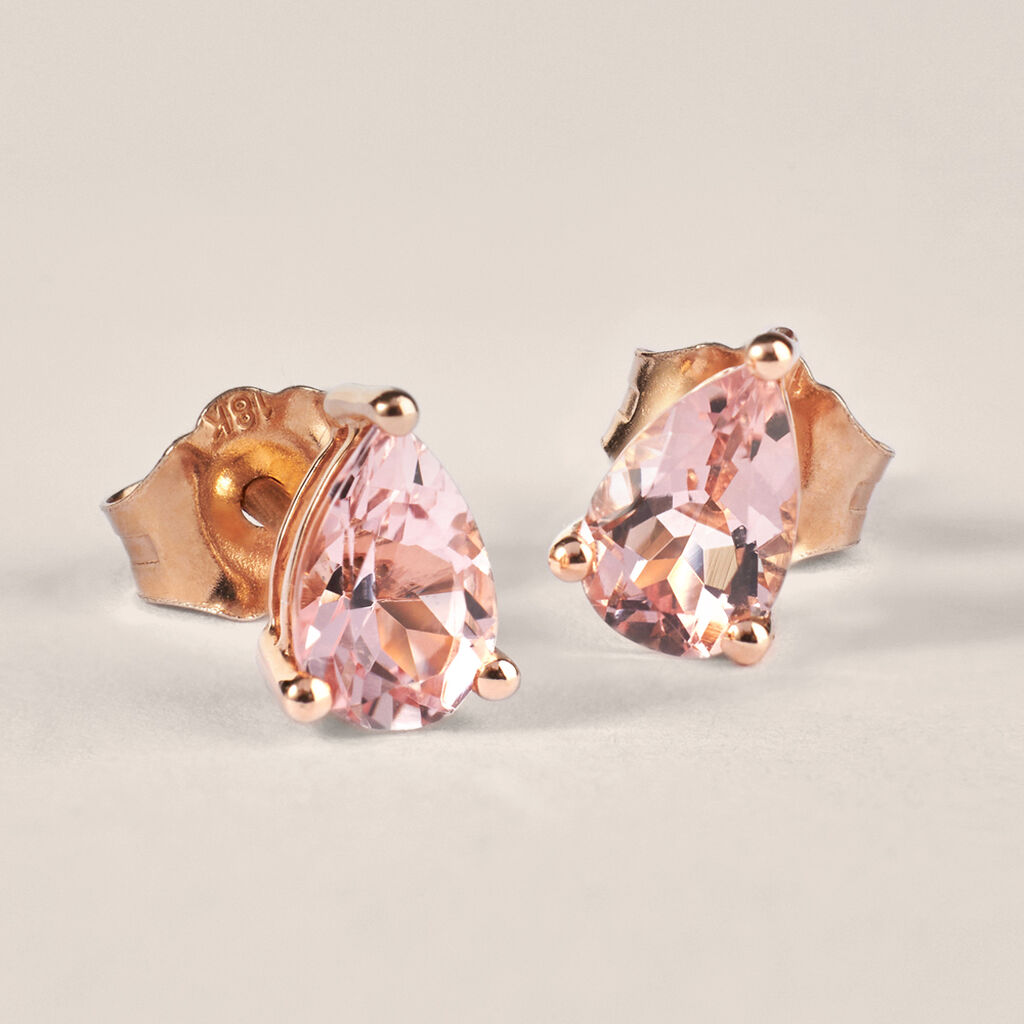 Orecchini Lobo Jasmine Oro Rosa Morganite - Orecchini a Lobo Donna | Stroili
