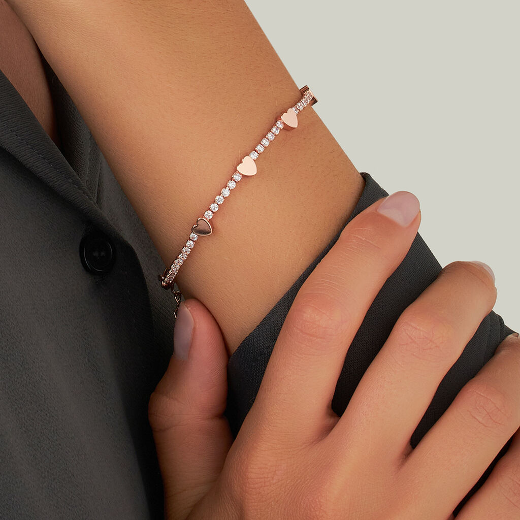 Bracciale Romantic Shine Ottone Rosa Cristallo - Bracciali Love Donna | Stroili