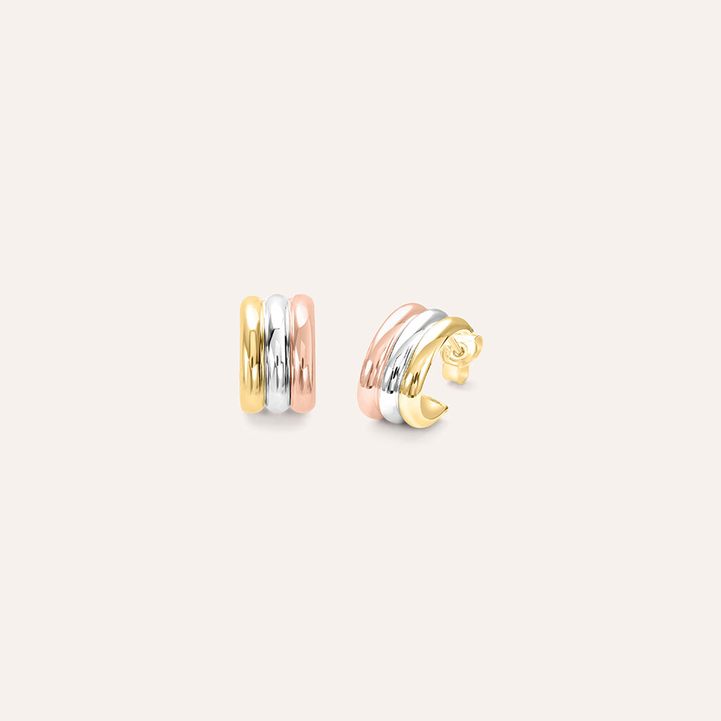 Orecchini Lobo Gold Essence Oro Tricolore - Orecchini a Lobo Donna | Stroili