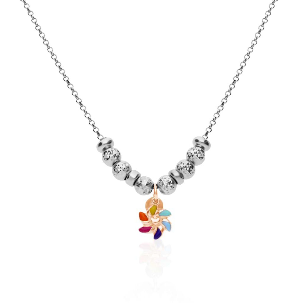 Charm girandola in argento rosato e smalto - Charms Donna | Stroili