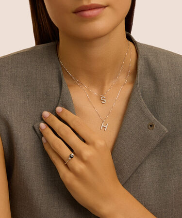 Collana Diamond Letters Oro Bianco Diamante