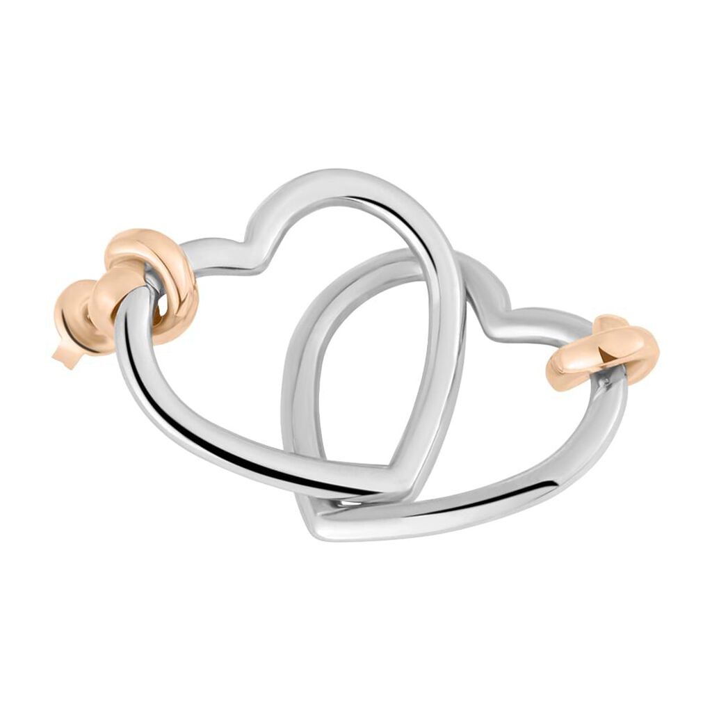 Orecchini Pendenti Sunrise Acciaio Bicolore Bianco / Rosa