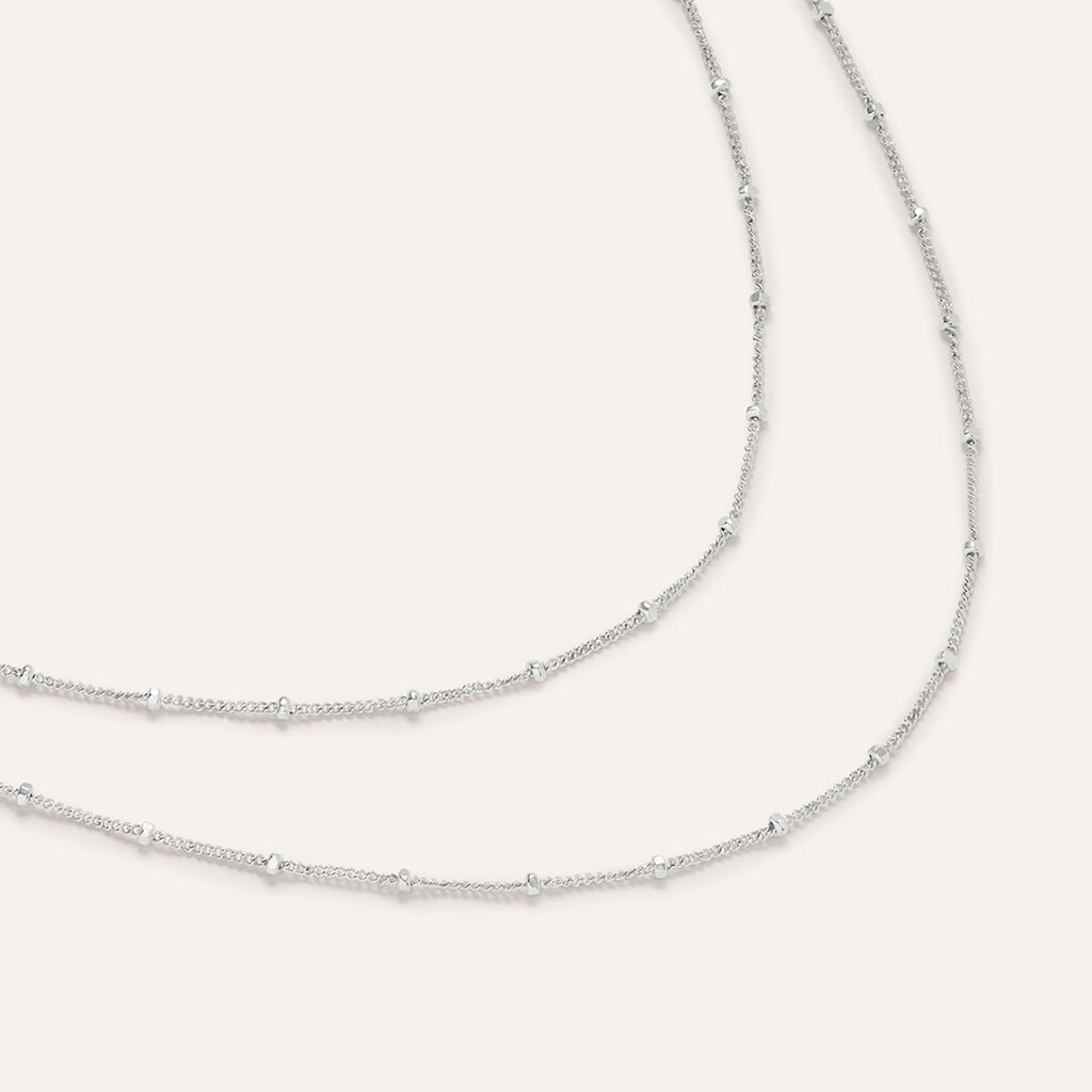 Collana Doppio Filo Silver Collection Argento Rodiato