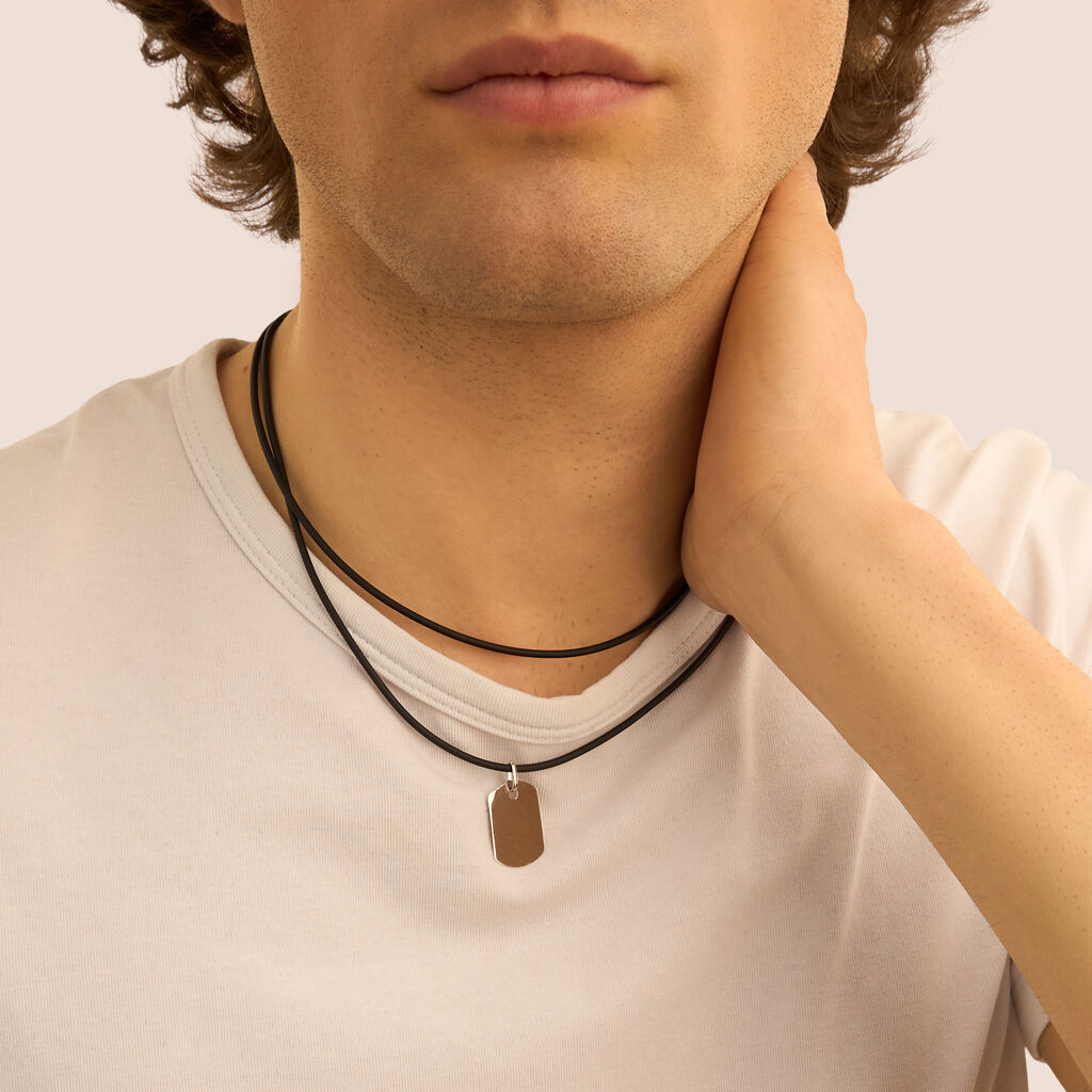 Collana Gentleman Argento Rodiato