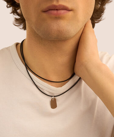 Collana Gentleman Argento Rodiato