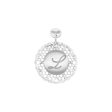 Charm in argento rodiato e glitter