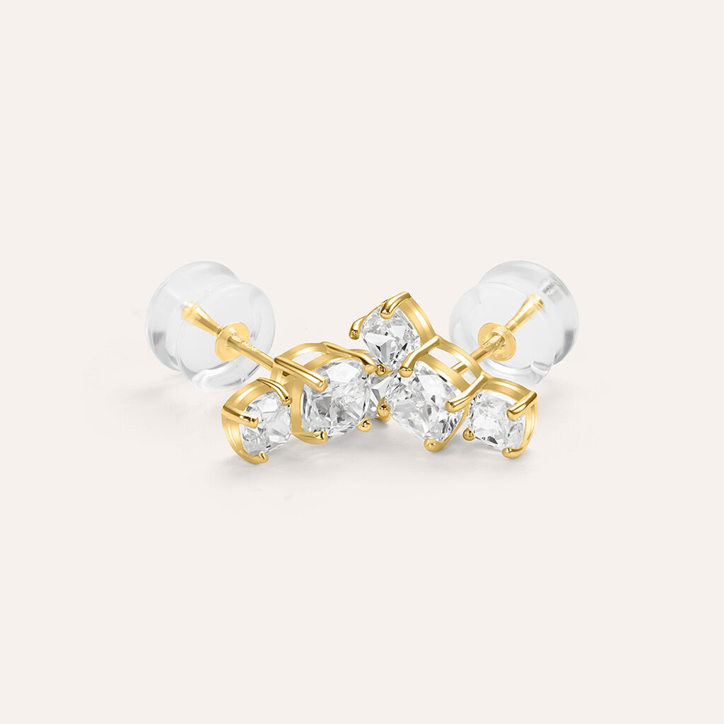 Orecchini Lobo Trilogy Bon Ton Oro Giallo Cubic Zirconia - Orecchini a Lobo Donna | Stroili