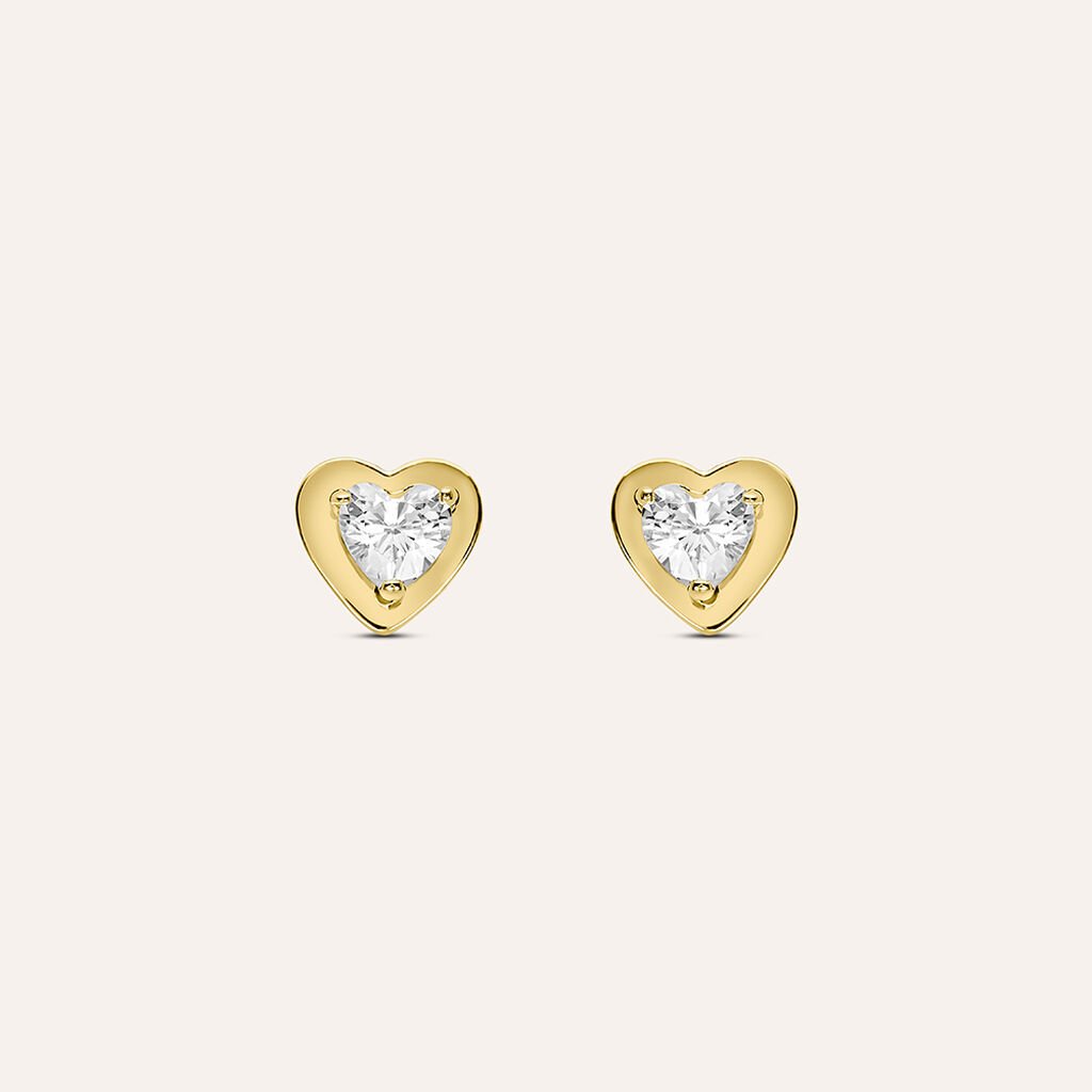 Orecchini Lobo Bon Ton Oro Giallo Cubic Zirconia