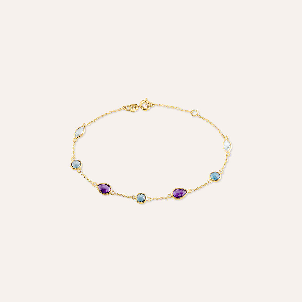 Bracciale Am&eacute;lie Oro Giallo Topazio Ametista