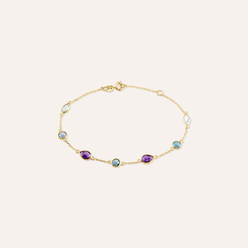 Bracciale Am&eacute;lie Oro Giallo Topazio Ametista - Bracciali Donna | Stroili