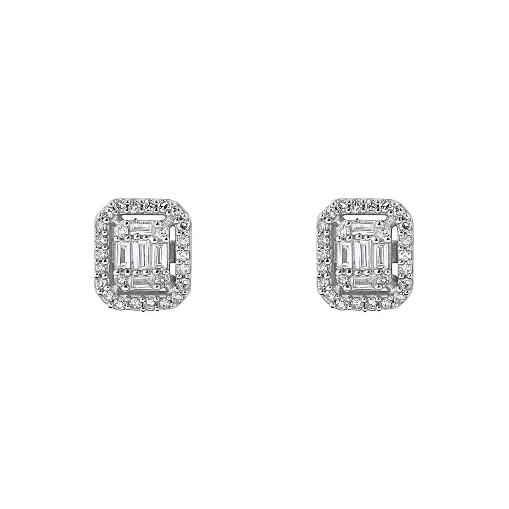 Orecchini Lobo Sophia Oro Bianco Diamante - Orecchini a Lobo Donna | Stroili