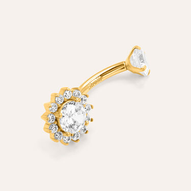 Piercing Ombelico Radiance Titanio ASTM F136 Giallo Cubic Zirconia