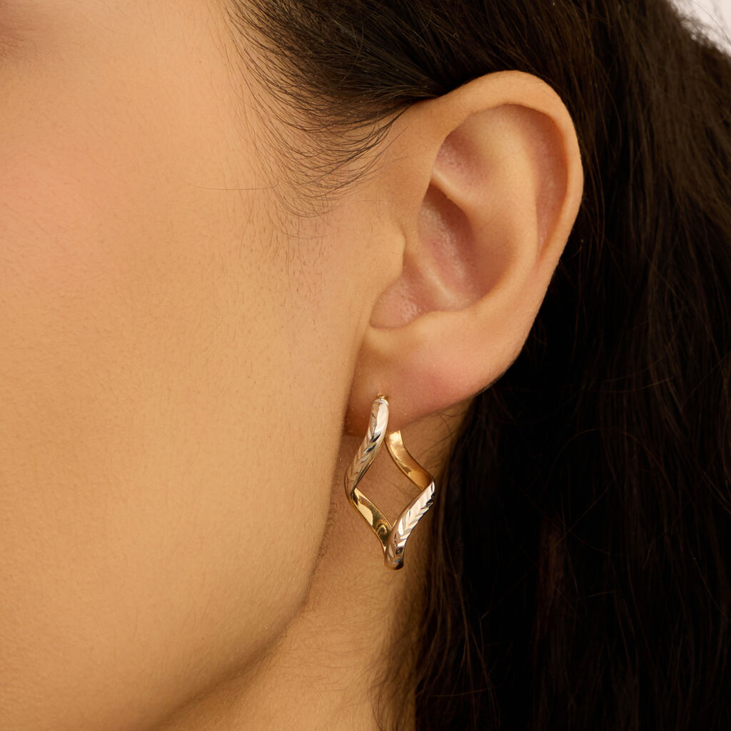Orecchini A Cerchio Golden Lover Oro Bicolore - Orecchini a Cerchio Donna | Stroili