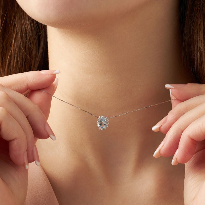 Collana Acquamarina Oro Bianco Acquamarina Diamante - Collane Donna | Stroili