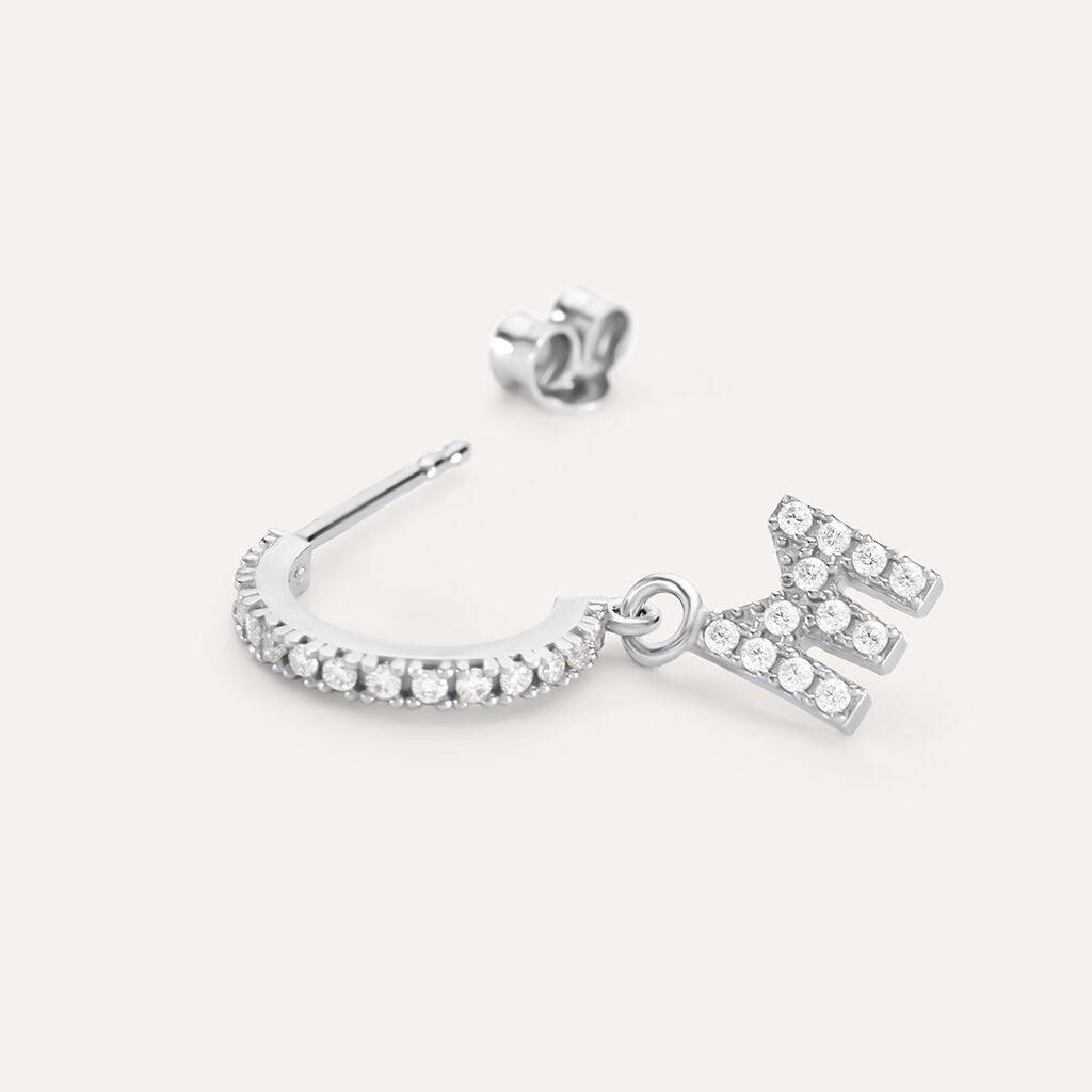 Mono Orecchino A Cerchio Silver Moments Argento Rodiato Cubic Zirconia