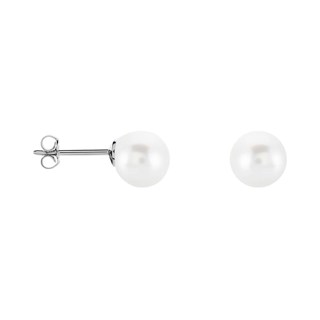 Orecchini Lobo Gabrielle Oro Bianco Perla Akoya - Orecchini a Lobo Donna | Stroili