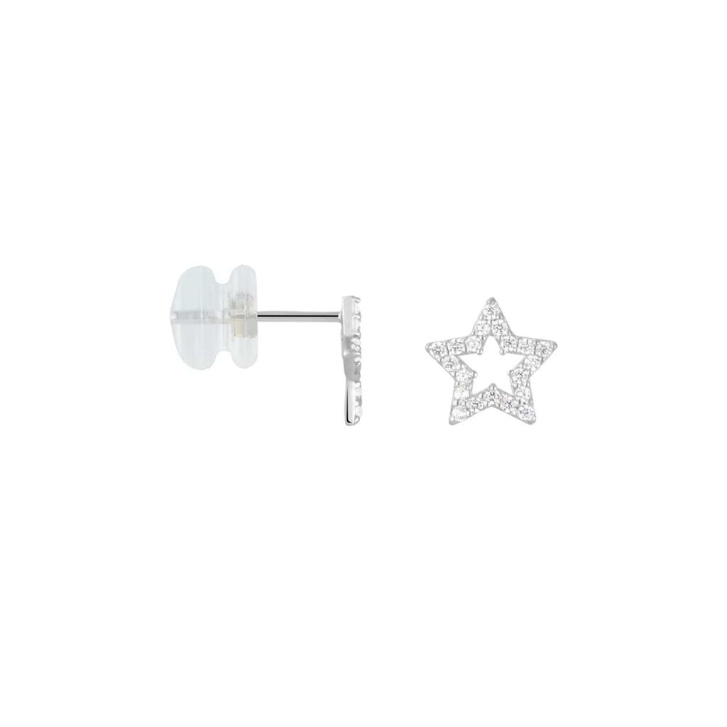 Orecchini Lobo Bon Ton Oro Bianco Cubic Zirconia - Orecchini a Lobo Donna | Stroili