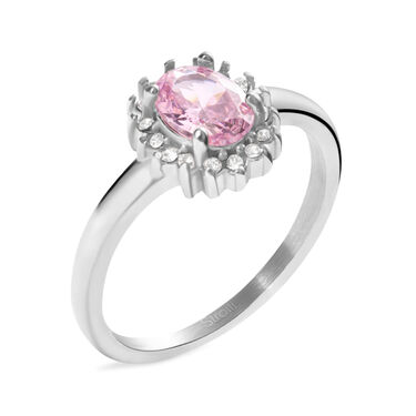 Anello Solitario Kate Aura Acciaio Cristallo