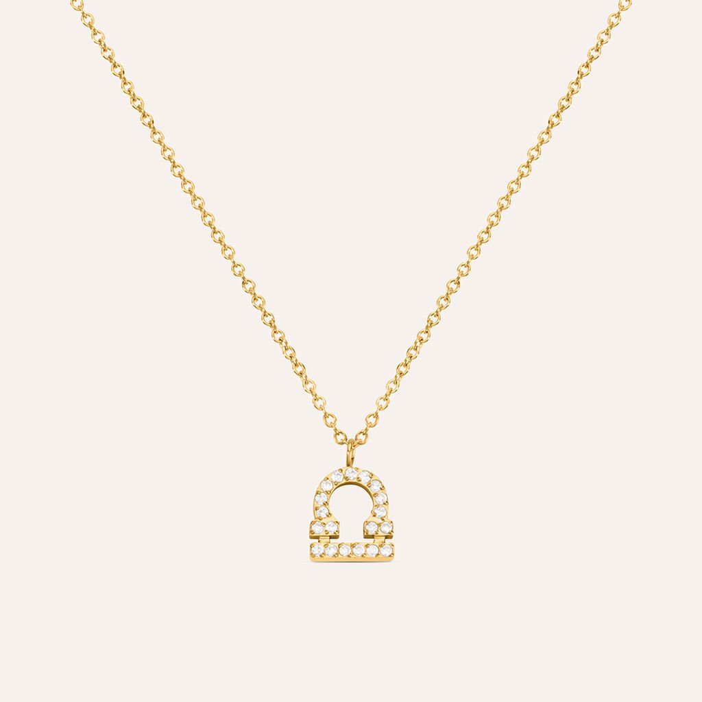 Collana Radiance Acciaio Dorato Cubic Zirconia