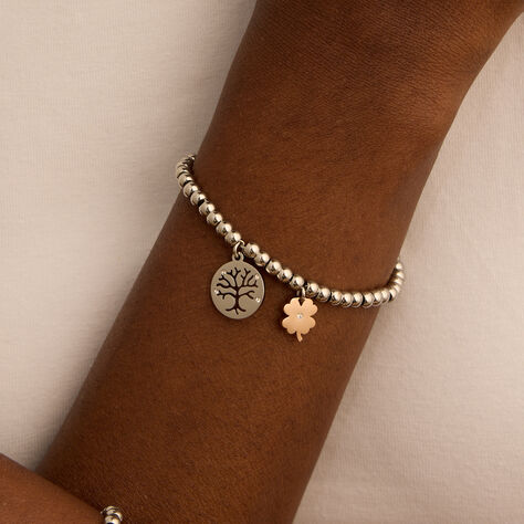 Bracciale Sunrise Acciaio Bicolore Bianco / Rosa Cristallo - Bracciali Donna | Stroili