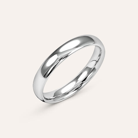 Fede Comoda Leggera 3.5 mm Oro Bianco - Anelli con Incisione Unisex | Stroili