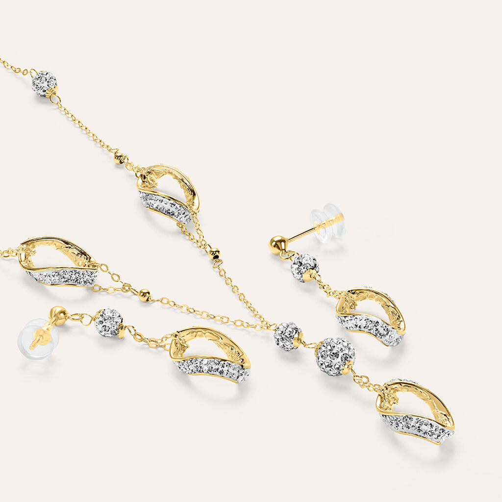 Orecchini Pendenti Christelle Oro Giallo Cristallo - Orecchini Pendenti Donna | Stroili