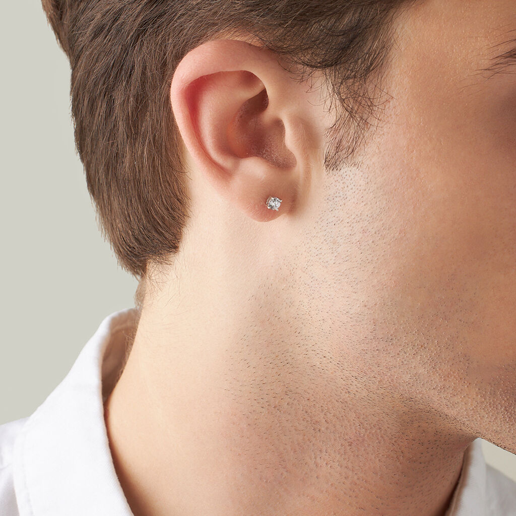 Mono Orecchino Lobo Punto Luce L'homme Or Oro Bianco Cubic Zirconia - Mono Orecchino Uomo | Stroili